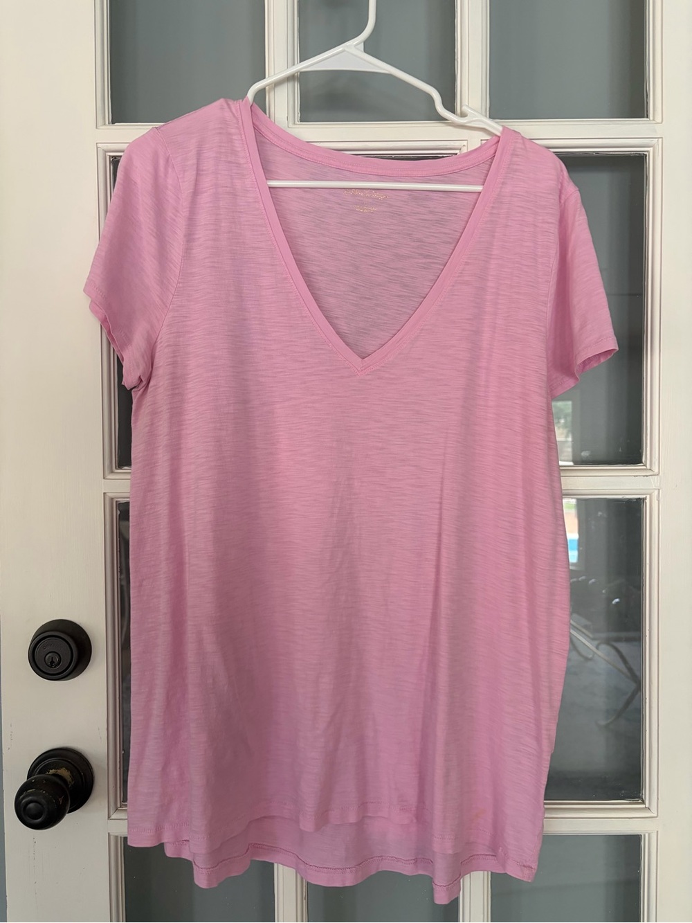 Lilly Pulitzer Women's V-Neck Short Sleeve Top - Pink